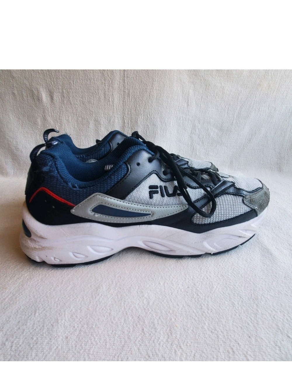 FILA Mens Recollector Running Shoes Gray Black Athletic Sneakers Size 10.5